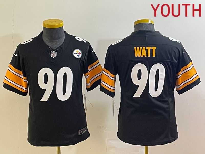 Youth Pittsburgh Steelers 90 Watt Black 2023 Nike Vapor F.U.S.E. Limited NFL Jersey